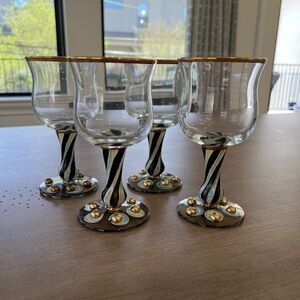 Mackenzie Childs wine glasses, set of 4